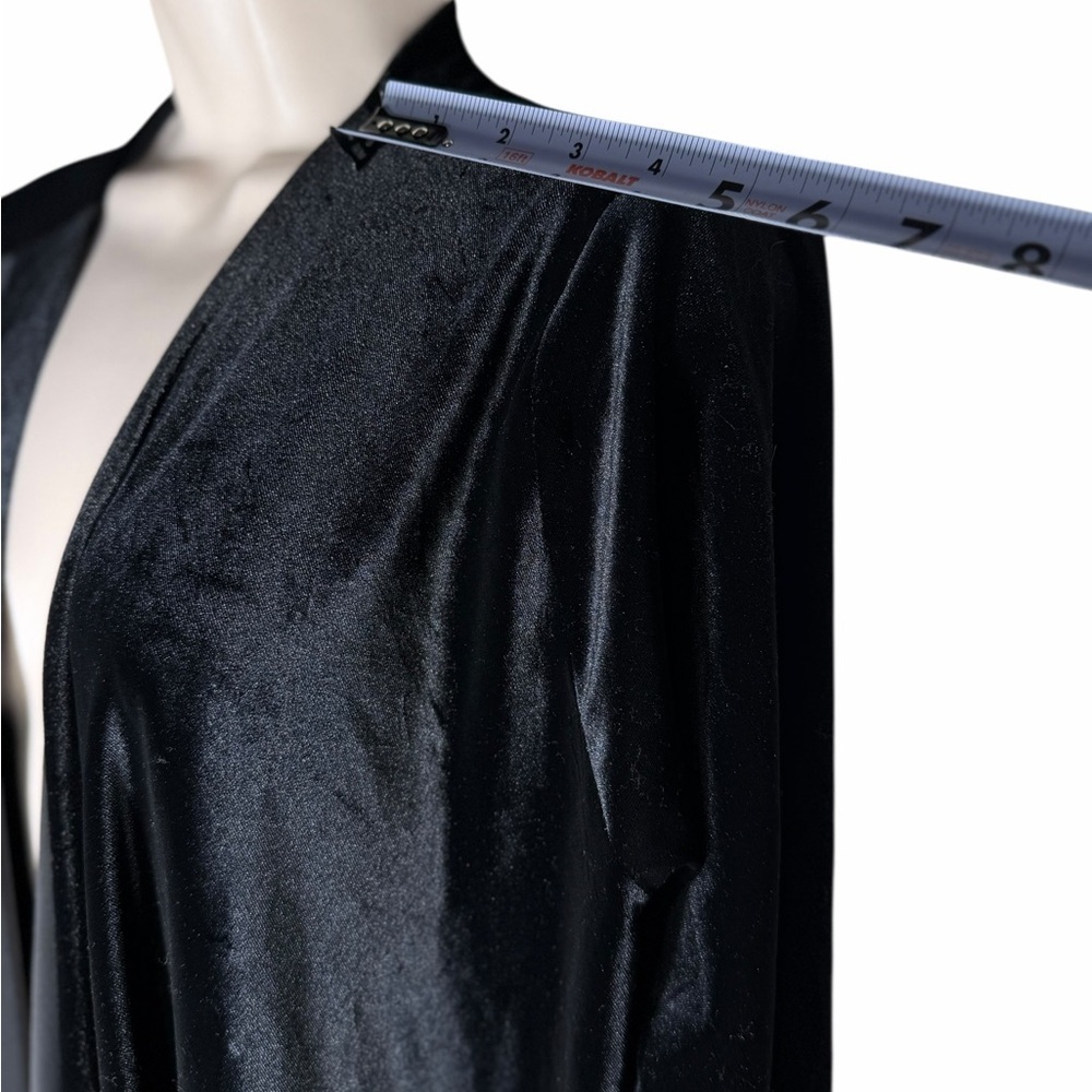 Norma Kamali Drape Back Cardigan in Black Velvet Large NEW - Picture 10 of 12